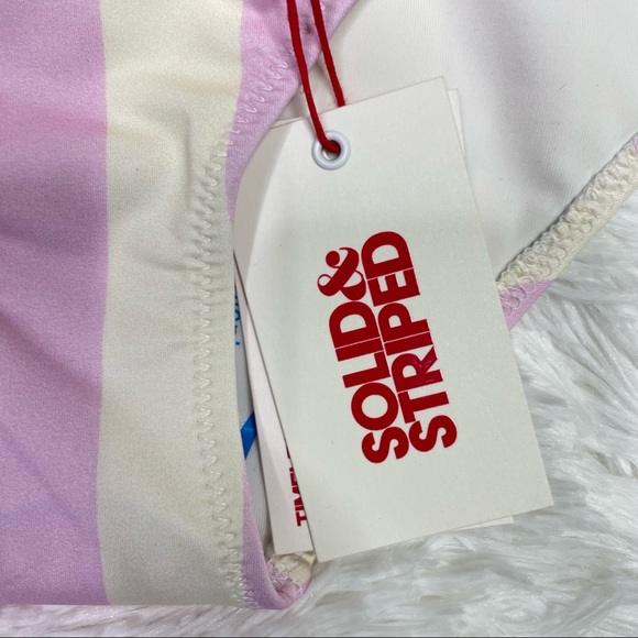 New Solid & Striped Elle Striped Bikini Bottom Size XS - Picture 6 of 8